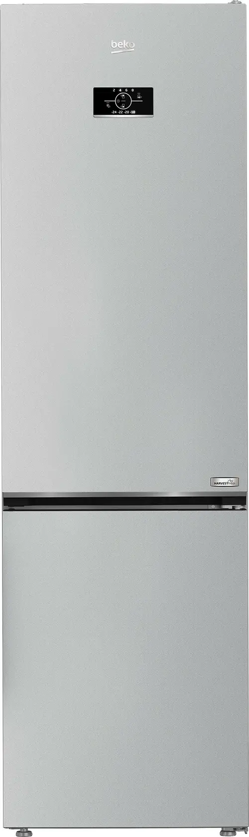 Combina frigorifica Beko B3RCNA404HM, 355 l, No Frost, HarvestFresh, AeroFlow, Fast Freeze,Dairy compartment , MaxStore, Clasa E, H 203.5 cm (Gri)