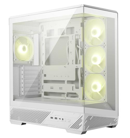 Carcasa MSI MAG PANO 130R PZ, Mid Tower, Sticla securizata, 4x Ventilatoare ARGB, 7 sloturi expansiune (Alb)