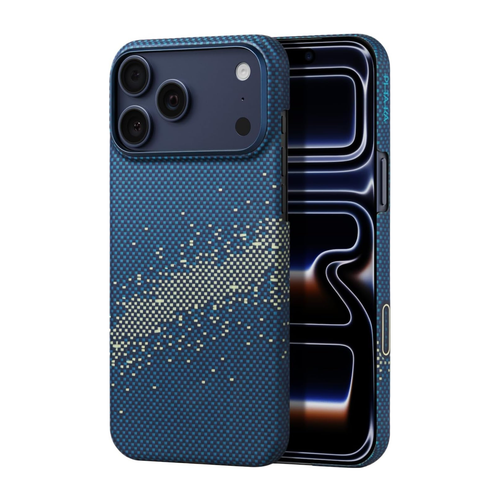 Husa Protectie Spate Pitaka KI1705MP pentru iPhone 17 Pro, MagEz 7, Ultra-Slim, StarPeak Milky Way Galaxy (Albastru)
