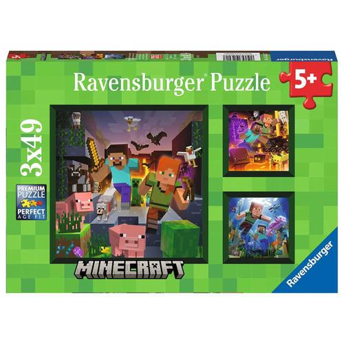 Puzzle Ravensburger - Minecraft, 3 in 1, 3x49 piese