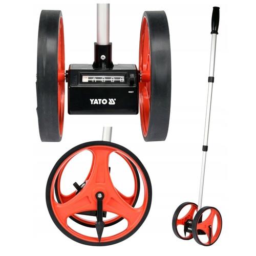 Roata masurare distante cu contor Yato YT-71650, Aluminiu, Maner telescopic, Multicolor