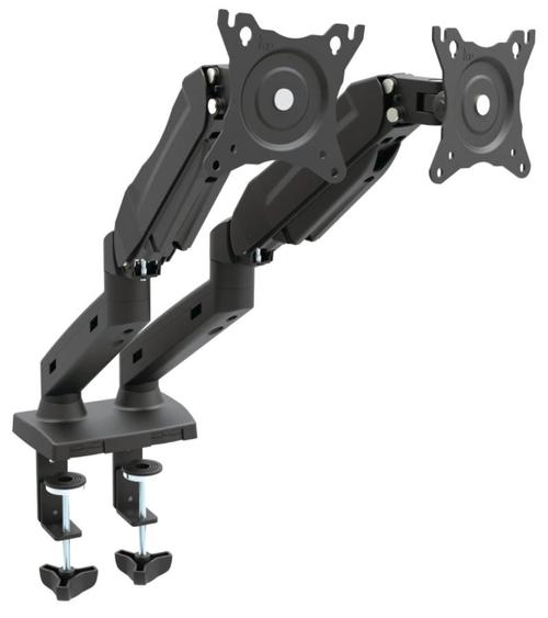 Suport birou 2 monitoare Omega OUPC24D, 13inch - 27inch, inaltime maxima 420mm, rotatie 180° si inclinatie 70°, VESA 75x75 si 100x100, max.8 kg (Negru)