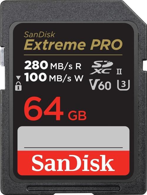 Card de memorie SanDisk Extreme Pro, 64GB, SDXC, UHS-II U3, V60