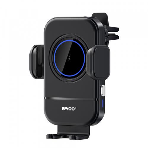 Suport si Incarcator Auto Wireless BWOO ZJ137, 15W, 1.67A (Negru)