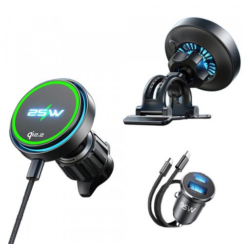Suport si Incarcator Auto Wireless Lisen W116, 25W, YL0225060018 (Negru)