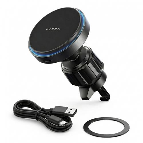 Suport si Incarcator Auto Wireless Lisen, 15W, 1.67A, YL0225070006 (Negru)
