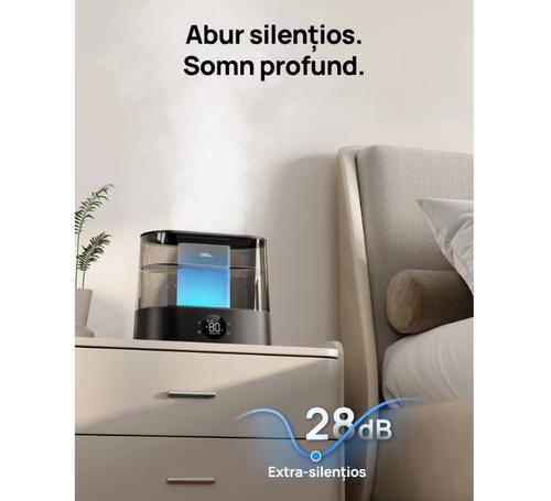 Umidificator aer Dreo 420S Smart, Rezervor 4l, 250ml/h, 3 trepte umidificare, Senzor de Umiditate, Indicator Umiditate, Mod Auto, Aromaterapie (Negru)