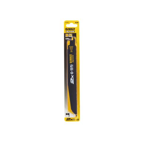Set 5 panze fierastrau sabie, DeWalt, Otel carbon, 228 mm, Negru