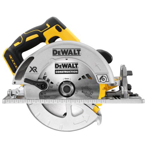Fierastrau circular pe acumulator DeWALT DCS572NT, 18V XR, motor fara perii, diametru disc 184 mm, turatie 5500RPM, adancime de taiere 58 mm, iluminare LED, cutie transport din plastic TSTAK, nu include incarcator/acumulator