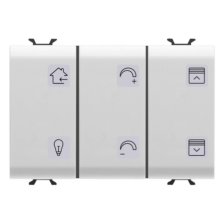 PANOU CU BUTOANE CU SIMBOLURI INTERSCHIMBABILE - KNX - 6 CANALE - 3 MODULE - ALB SATINAT - CHORUSMART