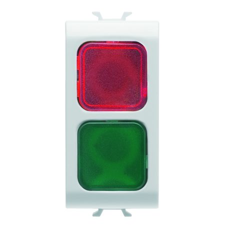 LAMPA INDICATOARE DUBLA - ROSU/VERDE - 1 MODUL - ALB SATINAT - CHORUSMART
