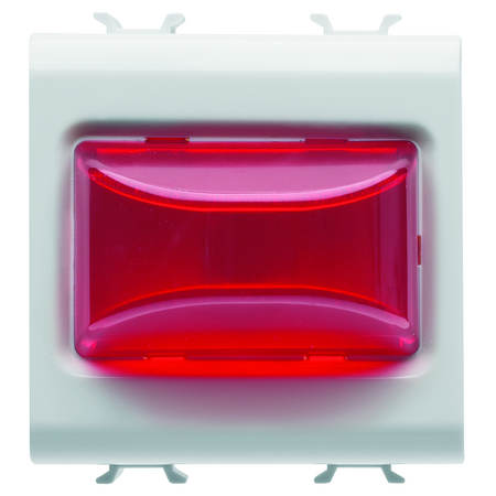 LAMPA INDICATOARE PROEMINENTA - 12V c.a./c.c. / 230V c.a. 50/60 Hz - ROSU - 2 MODULE - ALB SATINAT - CHORUSMART