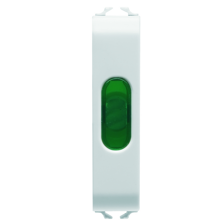 LAMPA INDICATOARE SIMPLA - VERDE - 1/2 MODUL - ALB SATINAT - CHORUSMART