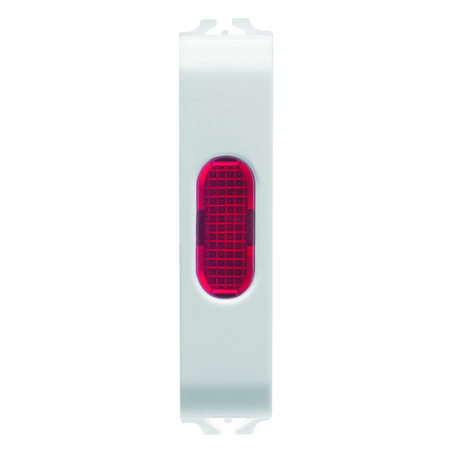 LAMPA INDICATOARE SIMPLA - ROSU - 1/2 MODUL - ALB SATINAT - CHORUSMART