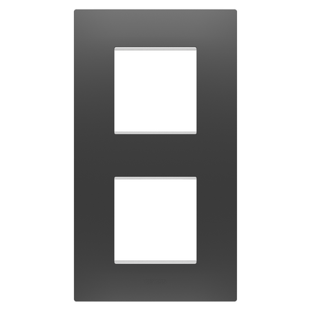 PLACA INTERNATIONALA EGO - ÎN TEHNOPOLIMER - 2+2 MODULE VERTICAL - NEGRU SATINAT - CHORUSMART