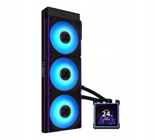 Cooler CPU AIO Lian Li HydroShift II LCD-S 360 CL GHS2LCDS36CB, Racire cu lichid, Ecran IPS 3.4inch, 3x120mm FDB (Negru)