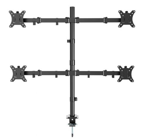 Brat de montare reglabil pentru birou cu 4 monitoare Gembird MA-D4-01, 13inch - 32inch, 10 Kg monitor (Negru)
