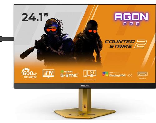 Monitor Gaming Ultra-Fast TN eSports LED AOC 24.1inch CS24A AGON PRO Counter Strike 2, Full HD (1920x1080), HDMI, DisplayPort, Pivot, 610 Hz, 0.5 ms (Negru/Auriu)
