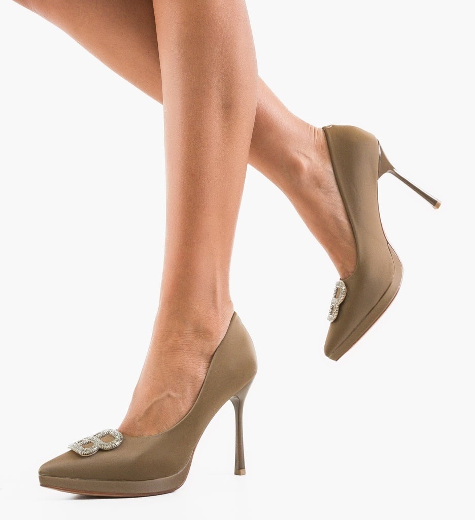 Pantofi cu toc Dandra Camel