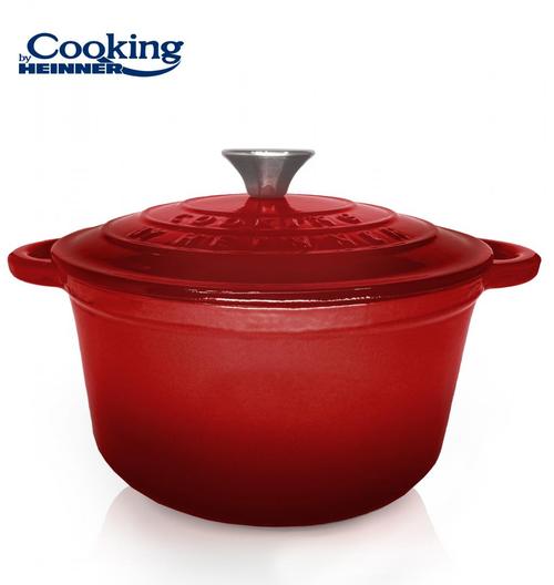 Semioala Heinner HR-KN-SM6, RED LINE, fonta emailata + Capac, 6L, 28 x 13 cm
