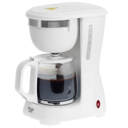 Cafetiera Adler AD 4381, 600 W, 6 cesti, 0.6 L, Oprire automata, Anti-picurare (Alb)