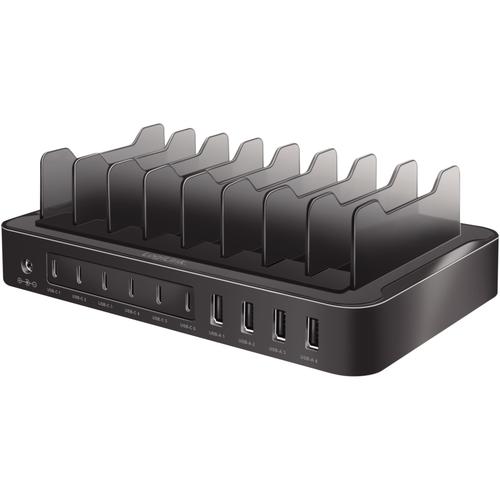 Prelungitor tip statie de incarcat Logilink PA0327, 4xUSB-A 6xUSB-C PD QC3.0 120W, indicator LED, protectie la suprasarcina, 1.2 + 1m, Negru