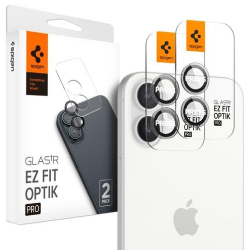 Folie de protectie Camera spate Spigen EZ FIT pentru Apple iPhone 16 Plus / 16, Sticla Securizata, Set 2 bucati, Transparenta