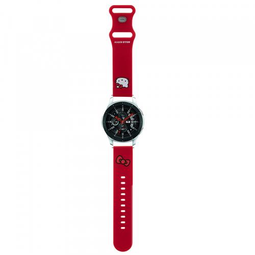Curea Hello Kitty Silicone Kitty Head pentru Samsung Galaxy Watch / Huawei Watch 46mm / 45mm / 41mm Series, Rosu