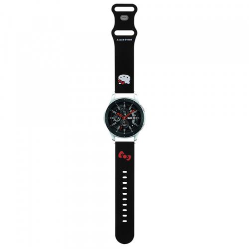 Curea Hello Kitty Silicone Kitty Head pentru Samsung Galaxy Watch / Huawei Watch 46mm / 45mm / 41mm Series, Negru