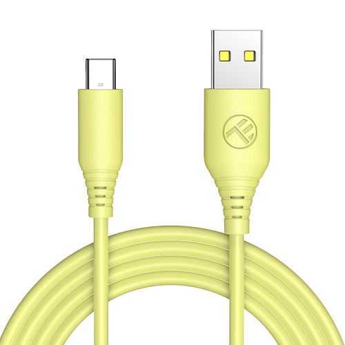 Cablu silicon Tellur USB to Type-C, 3A, 1m, Galben