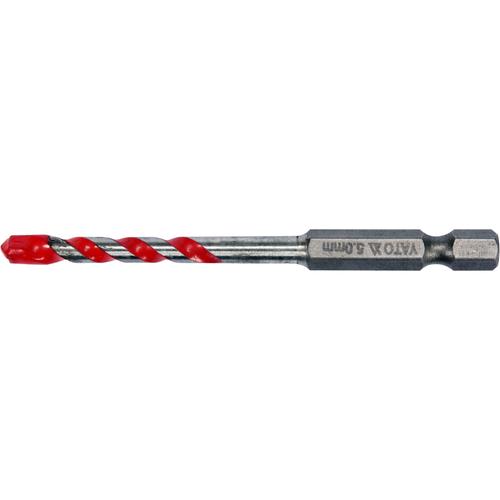 Burghiu universal 5,0x85 mm 1/4inchHex YATO YT-44782, pentru beton, ceramica, otel, alum., PCV, lemn
