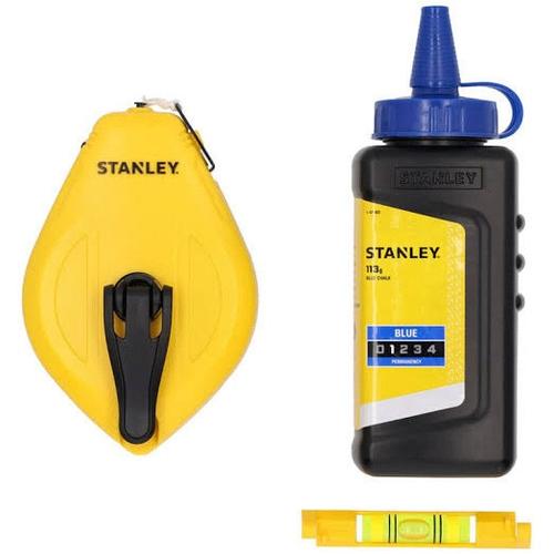 Sfoara de trasare cu creta STANLEY STHT47113-0, lungime fir 30 m, raport recuperare 1:1, carcasa din plastic ABS rezistenta, kit cu pudra albastra de marcare si nivela pentru fir, rebobinare manuala, ideala pentru constructii si amenajari