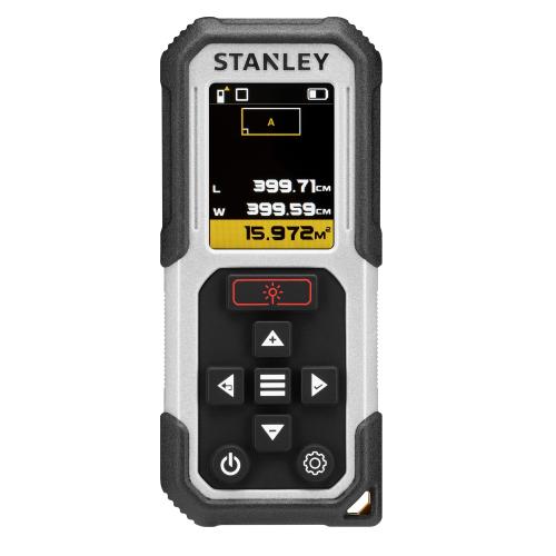 Telemetru laser STANLEY Fatmax FMHT77050-XJ, raza de masurare 60 m, precizie +/-1,5 mm la 10 m, functii distanta, suprafata, volum si inaltime indirecta Pitagora, buton lateral ergonomic, protectie IP54, alimentare cu baterii alcaline