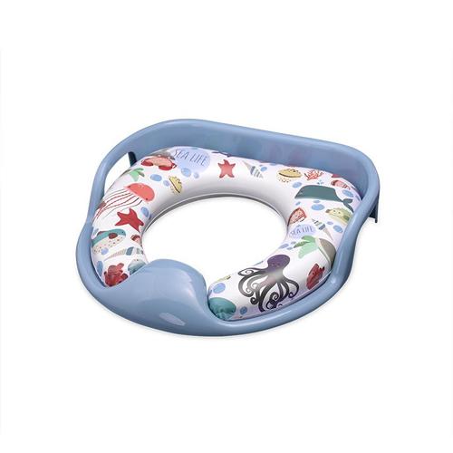 Reductor moale pentru toaleta Lorelli, cu manere, model universal, confortabil, impermeabil, protectie impotriva stropirii, Blue Sea