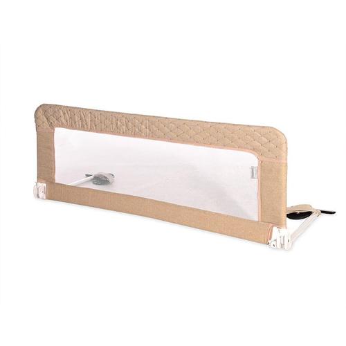 Bariera protectie pat Lorelli Safety Night, reglabila, husa detasabila, cadru metalic invelit in material moale, 118 x 44 cm, Fog Beige Sweet Dream