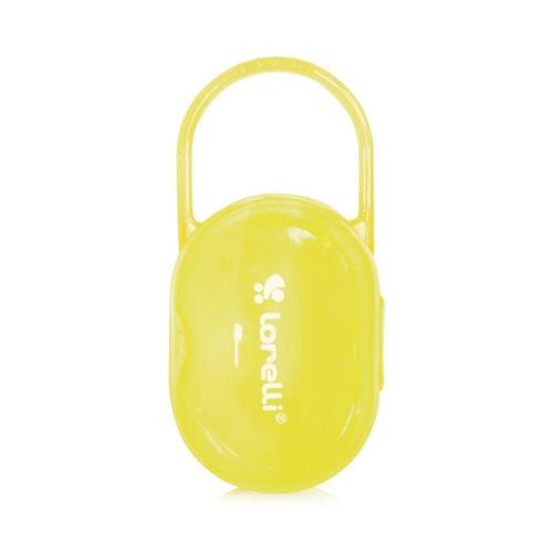 Suport transparent cu maner pentru 2 suzete sau tetine, Lorelli, Yellow