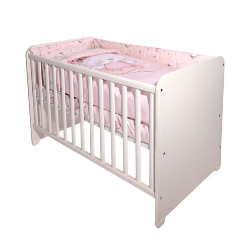 Set lenjerie patut 60 x 120 cm, Lorelli Smile, 10 piese, bumbac ranforce, Pink Ballerina Bear