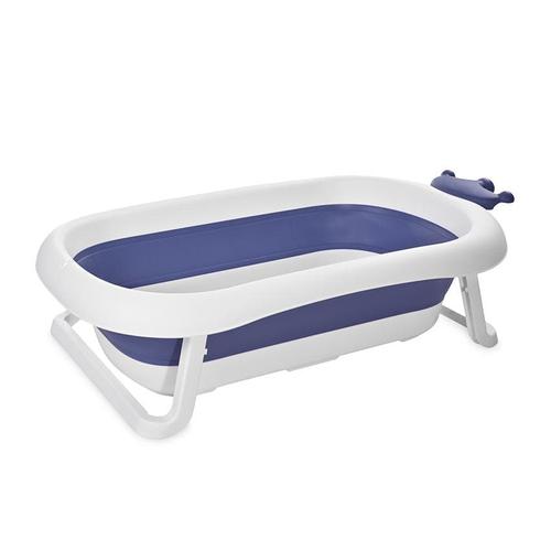 Cadita pliabila pentru bebelusi Lorelli Royal Blue, 83 cm, 0-12 luni, cu dop de scurgere, indicator de umplere, margini rotunjite
