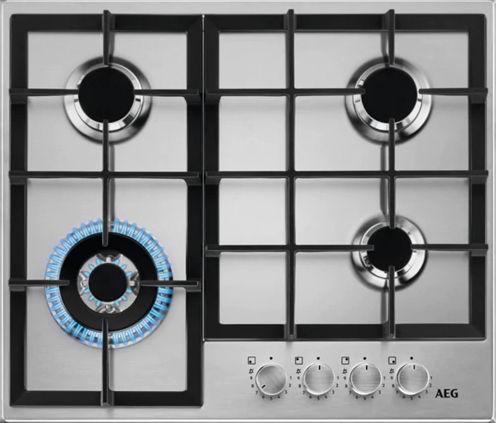 Plita incorporabila AEG HGB64420SM, Gaz, 4 arzatoare, 60 cm (Inox)
