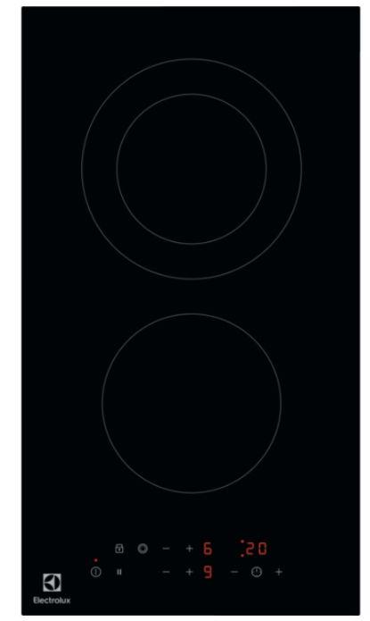 Plita incorporabila Electrolux LHR3233CK, Vitroceramica, 2 Zone de gatit, 29 cm (Negru)