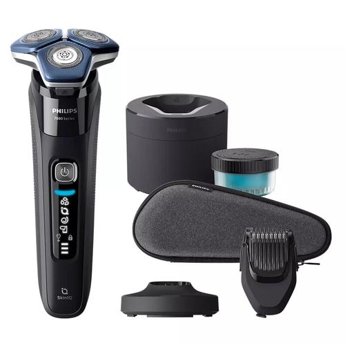 Aparat de ras electric Philips Seria 7000 S7886/58, 5 W, Autonomie 60 minute, Umed si uscat, Lame SteelPrecision SkinIQ (Negru)
