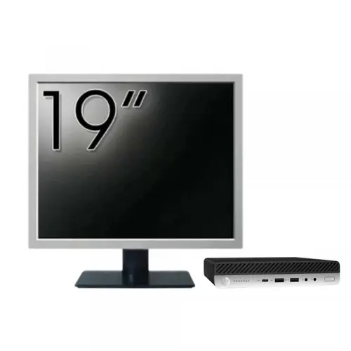 Pachet Calculator Refurbished HP ProDesk 400 G4 Mini PC, Intel Core i3-8100T 3.40GHz, 8GB DDR4, 256GB SSD + Monitor 19inch