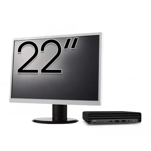 Pachet Calculator Refurbished HP ProDesk 400 G6 Mini, Intel Core i5-10500T 2.30 - 3.80GHz, 8GB DDR4, 256GB SSD + Monitor 22 Inch + Windows 10 Pro