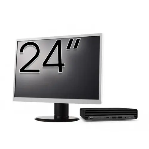 Pachet Calculator Refurbished HP ProDesk 400 G6 Mini, Intel Core i5-10500T 2.30 - 3.80GHz, 8GB DDR4, 256GB SSD + Monitor 24 Inch + Windows 10 Home