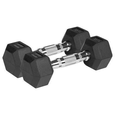 Gantere REBEL ACTIV RBA-2325-03, Fonta cauciucata, 2 x 3kg
