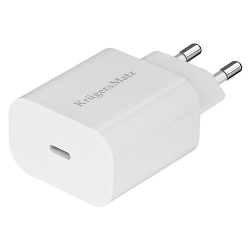 Incarcator Retea Kruger&Matz KM0850, Power Delivery, 18W, USB tip C (Alb)