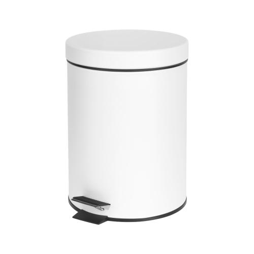 Cos de gunoi de baie Teesa TSA0405, Metal/Polipropilena, 3L, 16.5 x 25.5 cm (Alb)