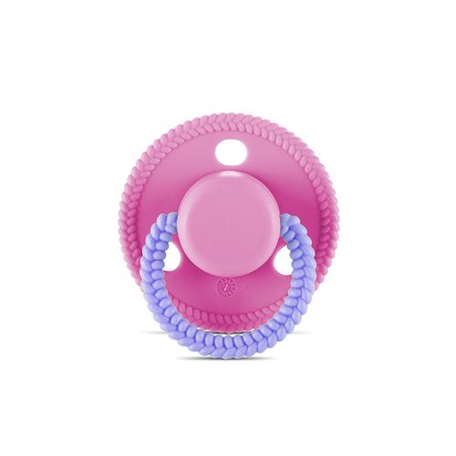 Suzeta forma rotunda Lorelli, silicon moale, 0 luni+, Roz