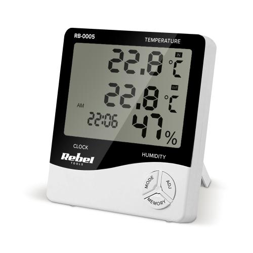 Statie meteo Rebel, masurare temperatura/umiditate, functie alarma, calendar, ceas