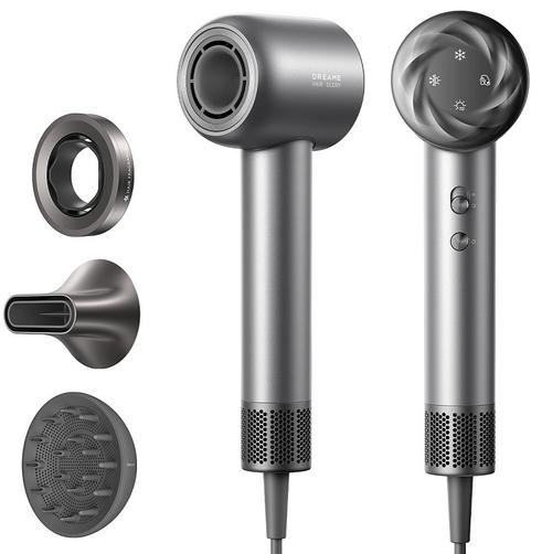 Uscator de par Dreame Glory AHD18-BK, 1600 W, 3 viteze, 3 trepte temperatura, Concentrator de aer, Difuzor volum (Negru/Gri)